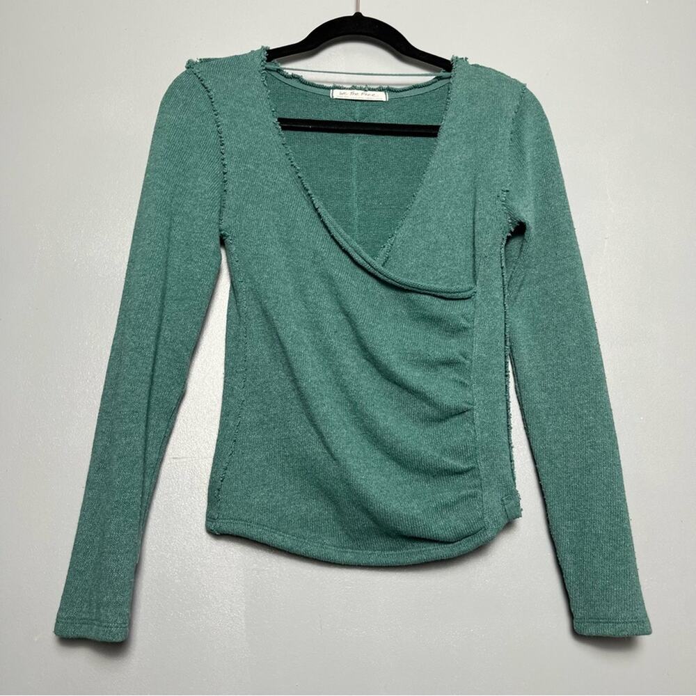We The Free Like A Boss Long Sleeve Ruched Sweater Everglades Women's Size XS